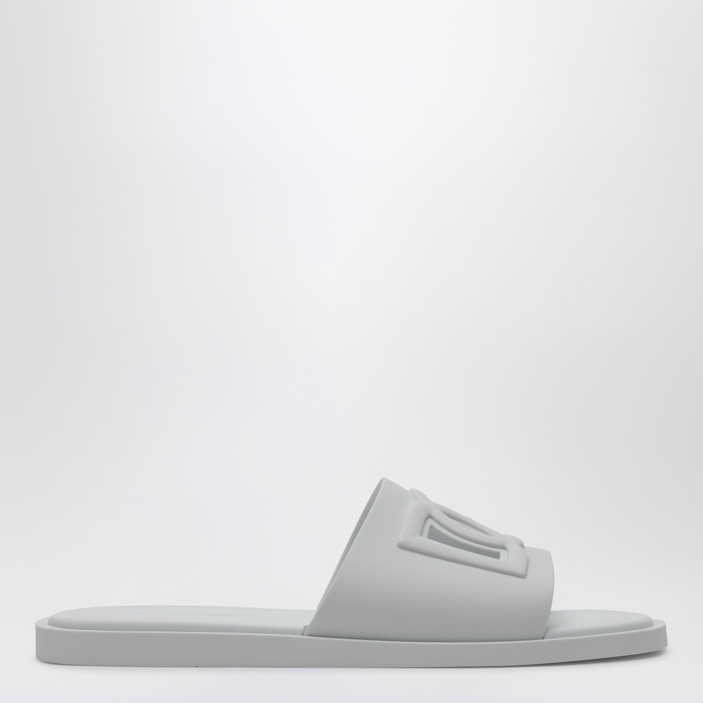 DOLCE E GABBANA Optical white rubber beachwear slides | TheDoubleF