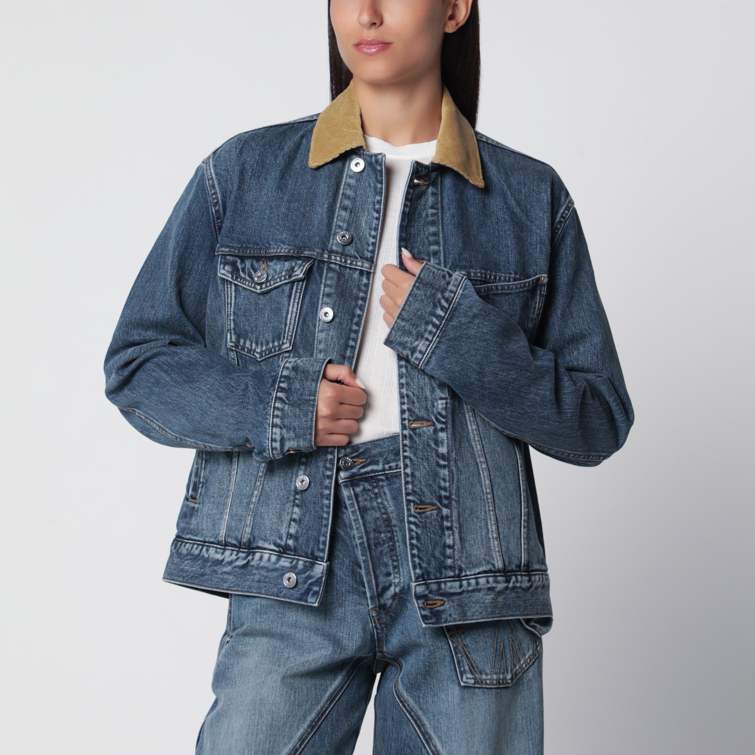 ジャケット・アウター JW Anderson Patchwork Denim Jacket JW Anderson Denim jacket in mid blue cotton | TheDoubleF