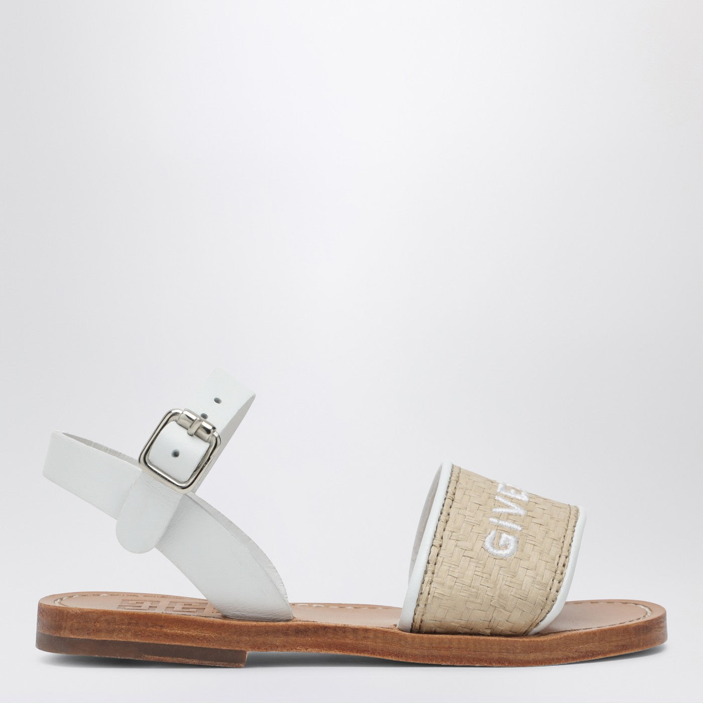 GIVENCHY White/beige sandals with logo | TheDoubleF