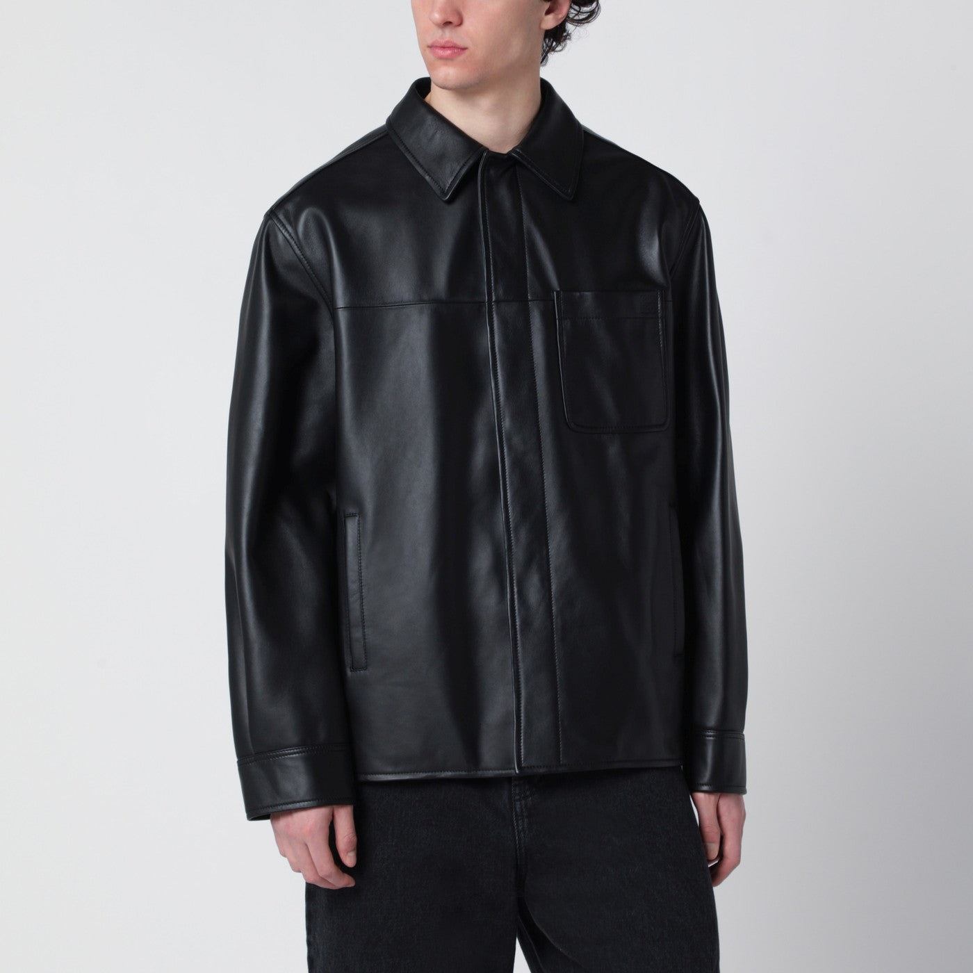 Loewe Black leather overshirt | TheDoubleF