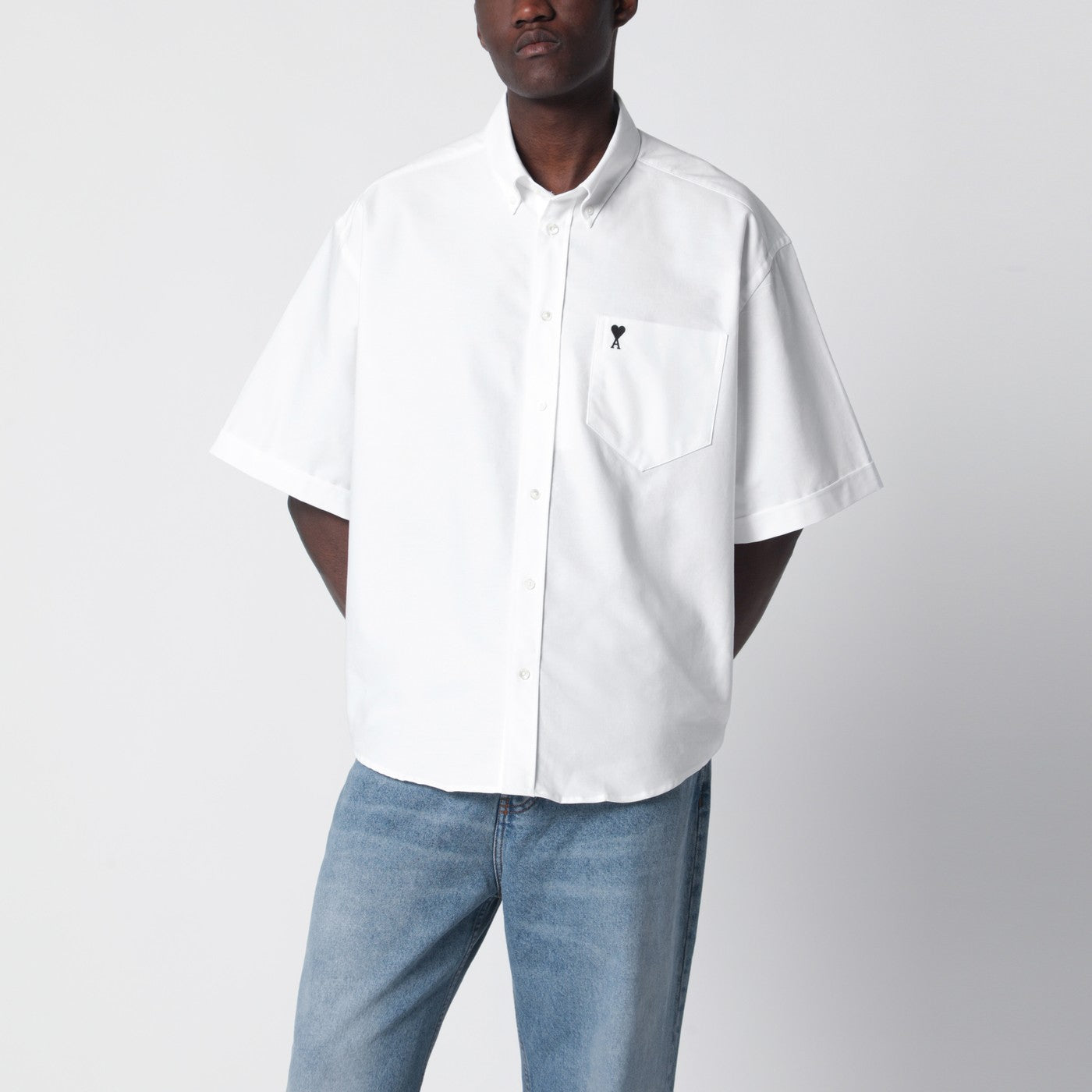 AMI PARIS White Ami De Coeur boxy shirt | TheDoubleF