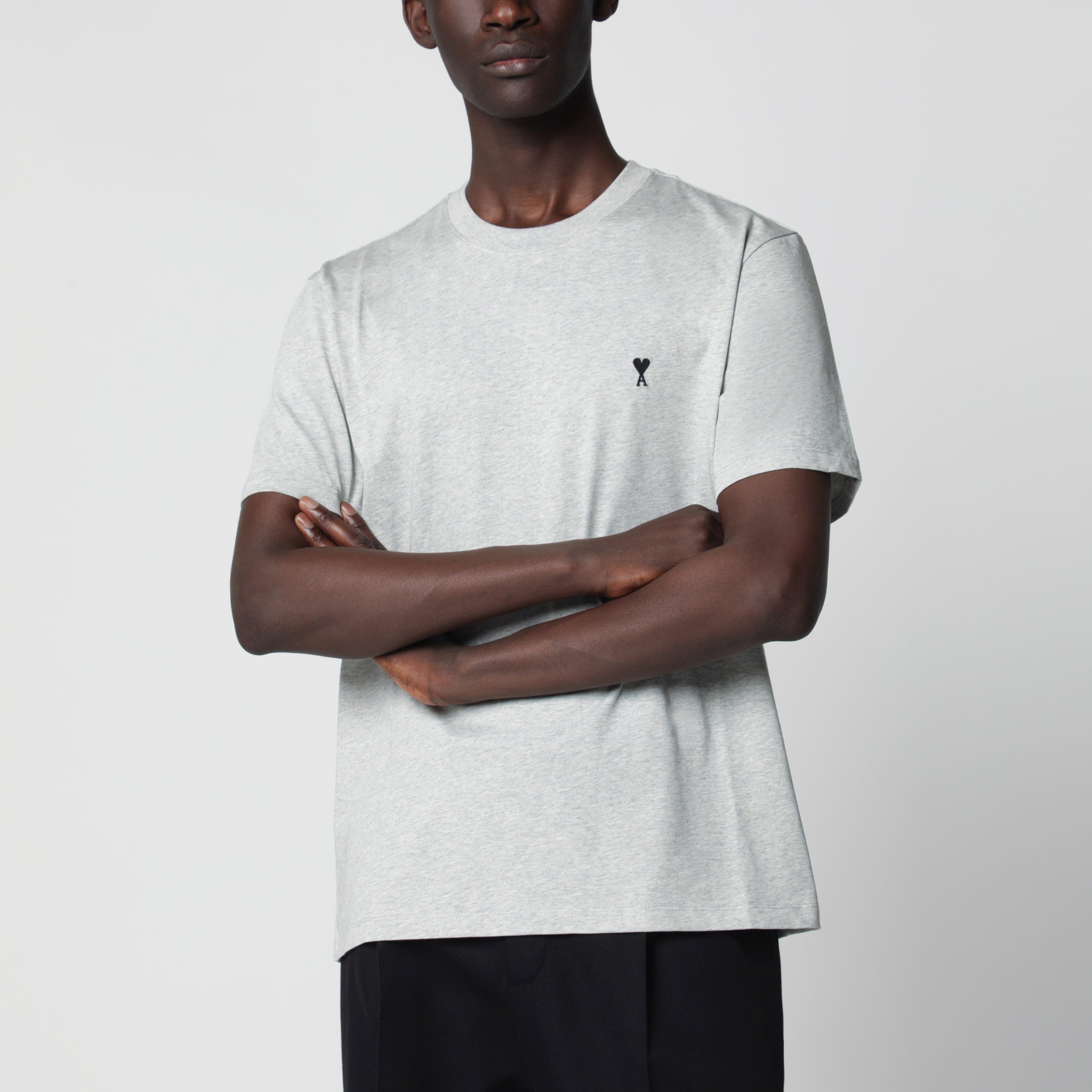 Ami Paris T-shirt Ami De Coeur grey in cotton | TheDoubleF