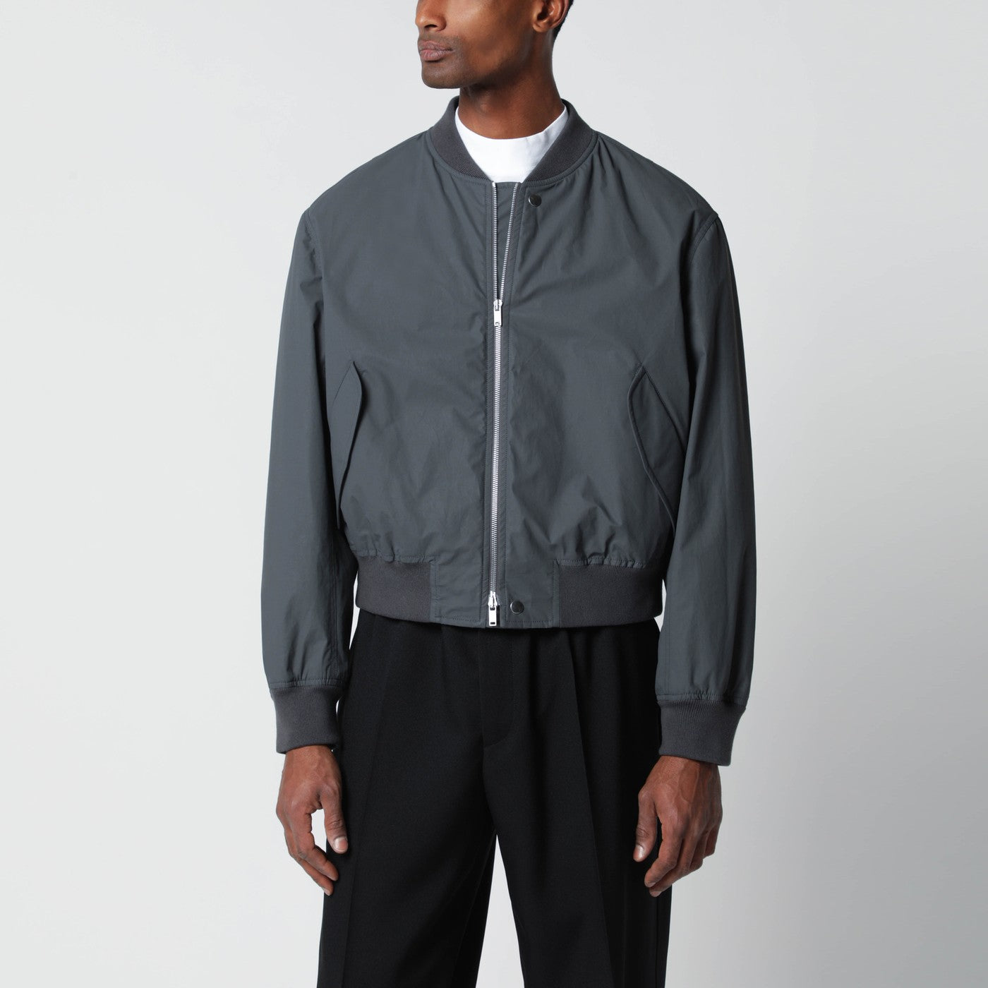JIL SANDER ジャケット 46 Jil Sander Grey cotton zip-up bomber jacket | TheDoubleF