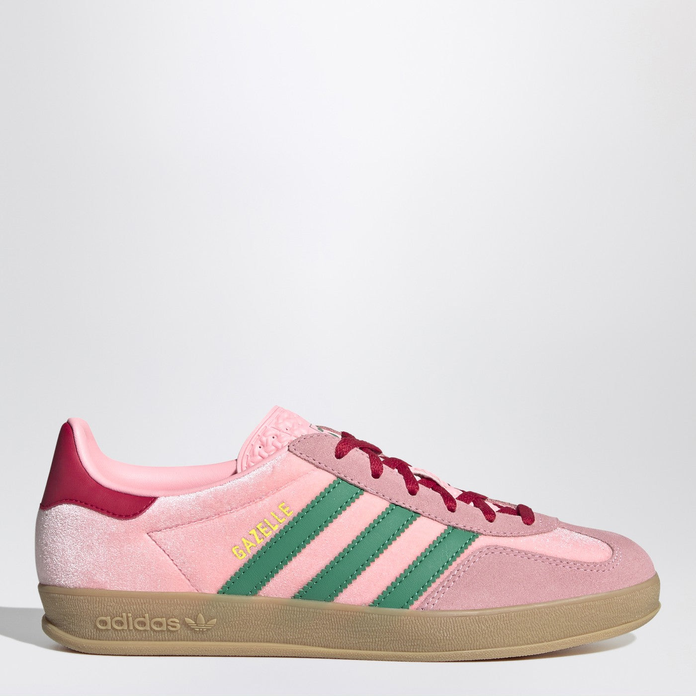 ADIDAS ORIGINALS Gazelle Indoor Court Green/Glow Pink/Gum velvet Sneakers