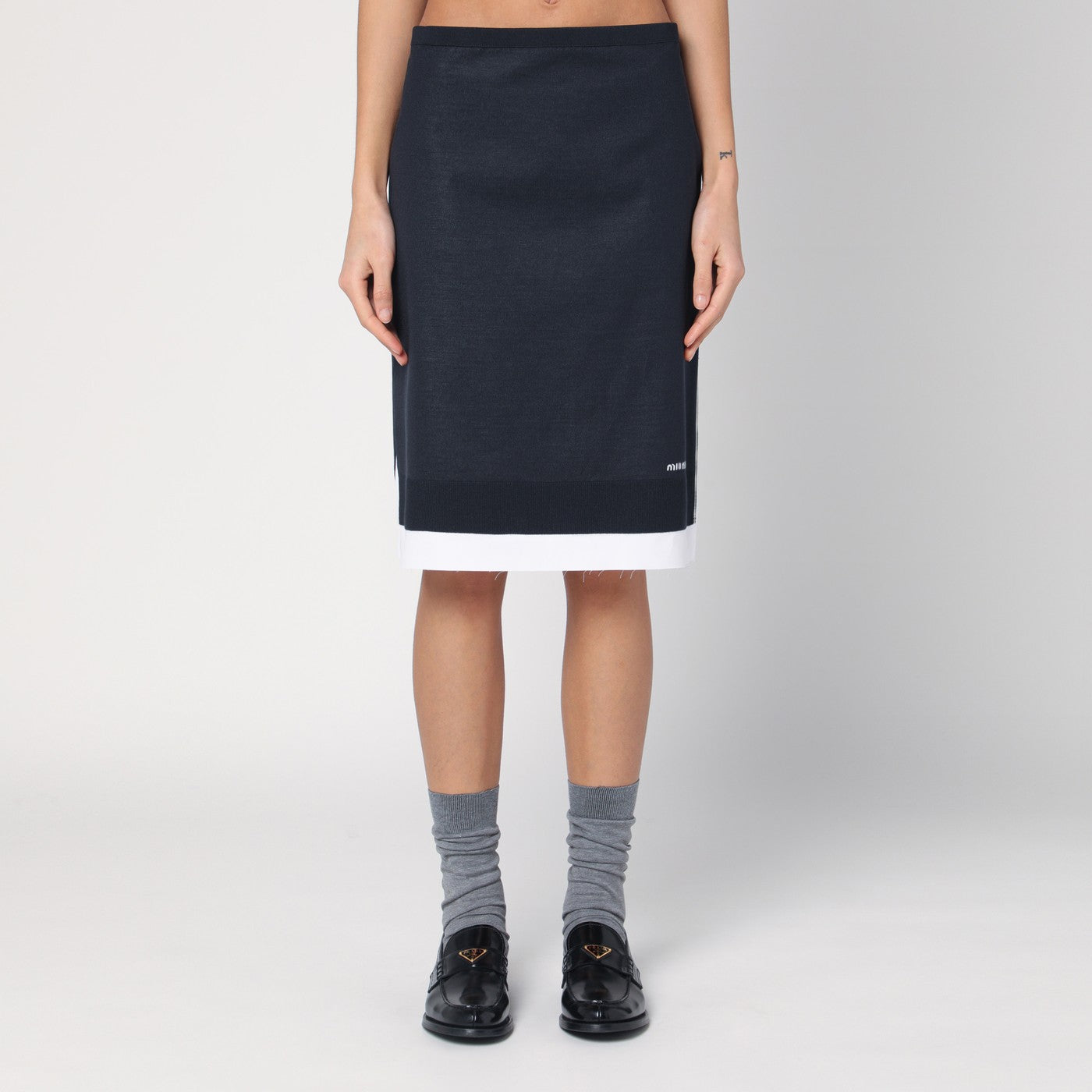Miu Miu Skirt with double layer blue/white | TheDoubleF
