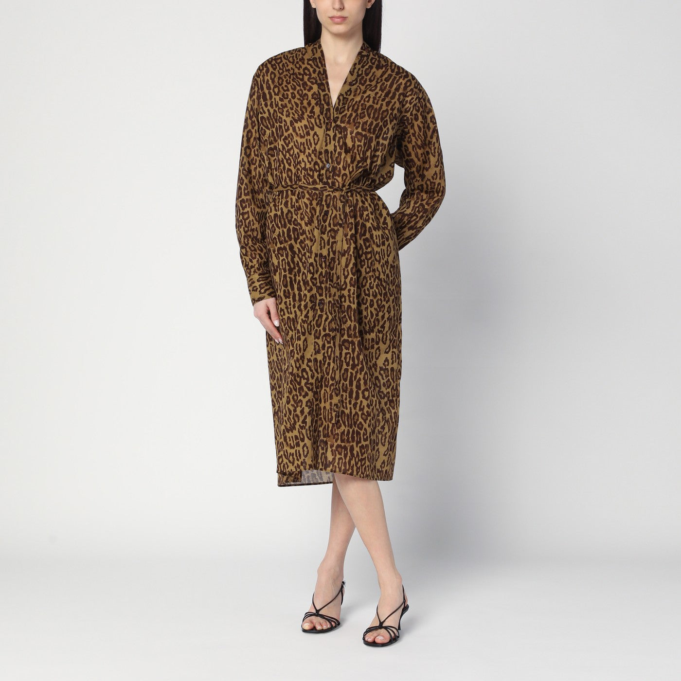 leopard cotton dress Leopard Print Cotton Maxi Dress