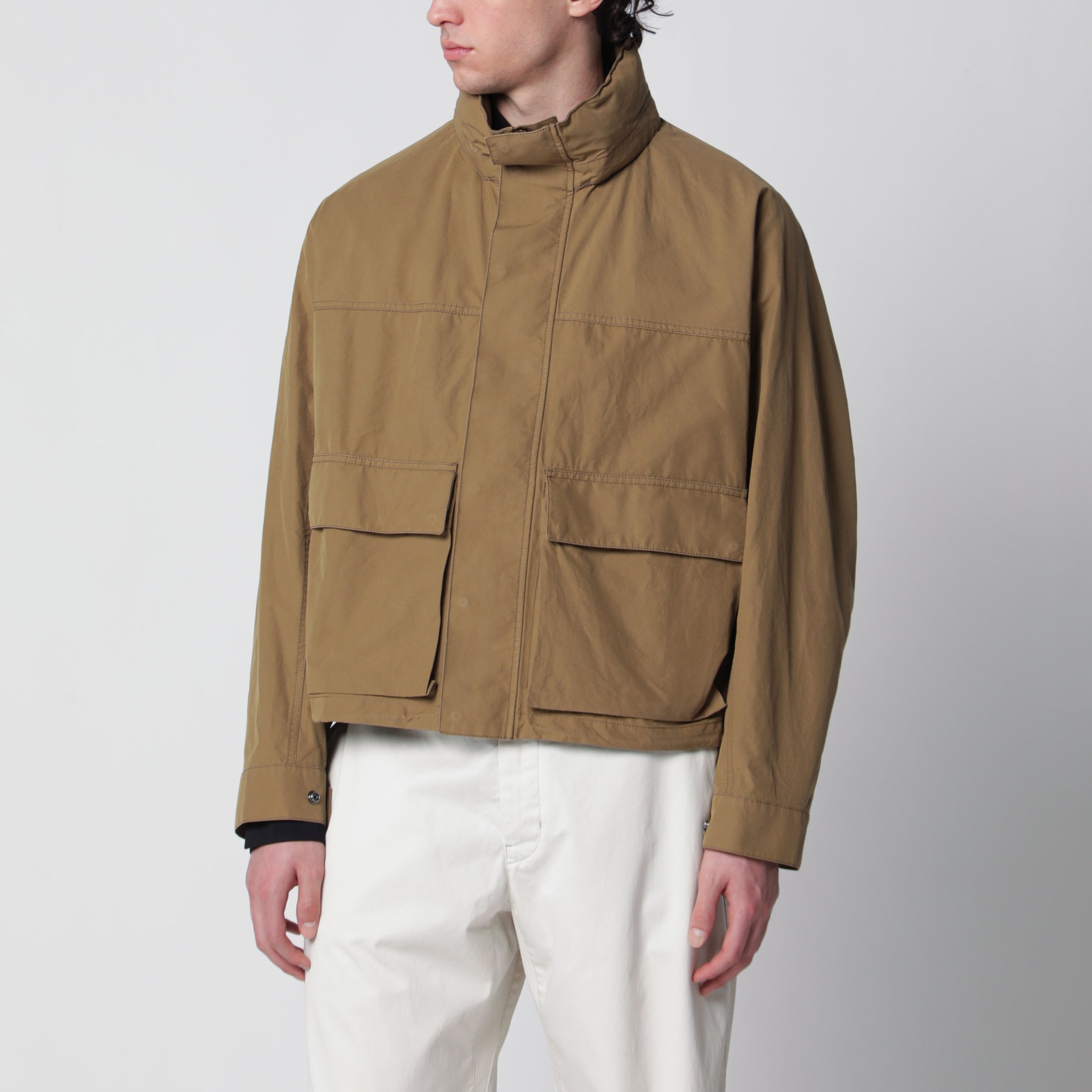 LEMAIRE カーキ　コットンカバーオール M LEMAIRE Short hooded parka in khaki cotton | TheDoubleF