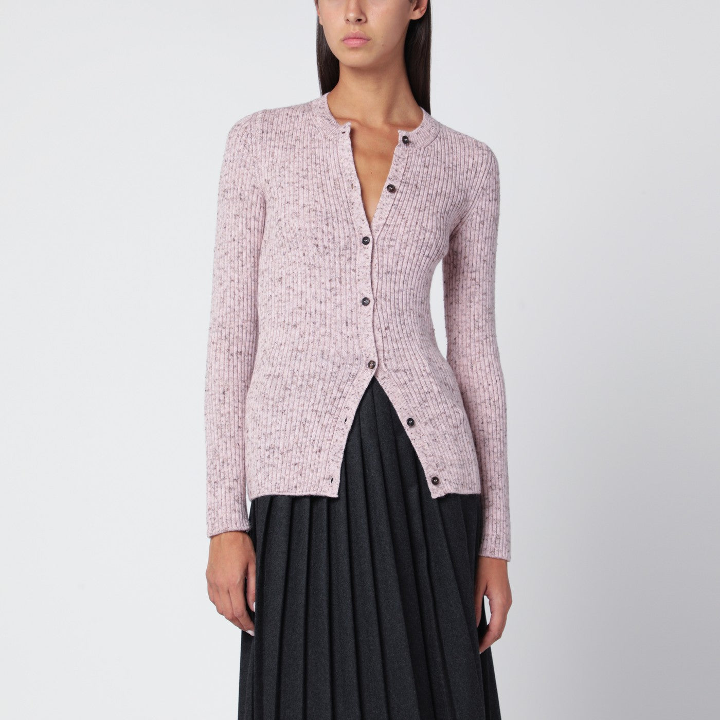 Prada Pink ribbed wool cardigan | TheDoubleF