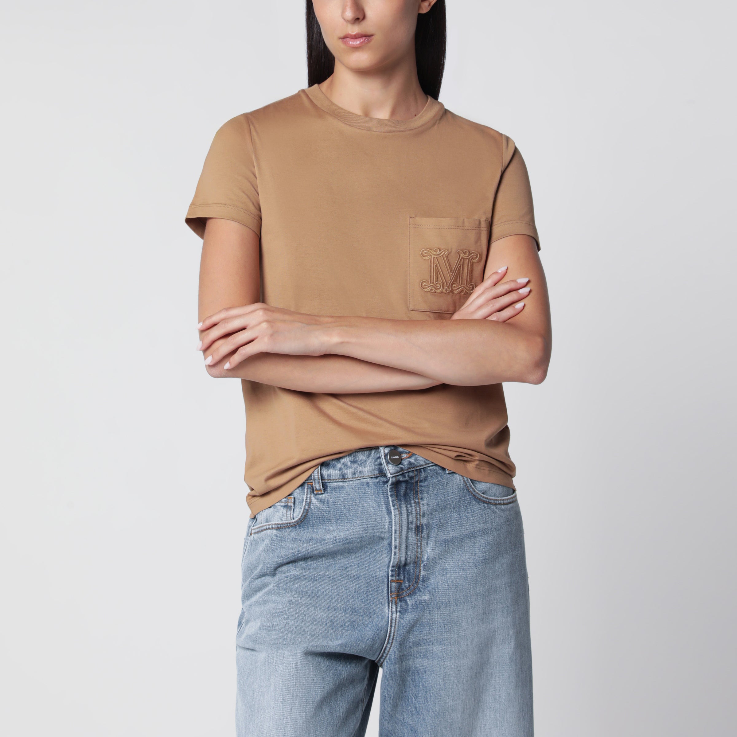 Max Mara Camel cotton jersey T-shirt | TheDoubleF