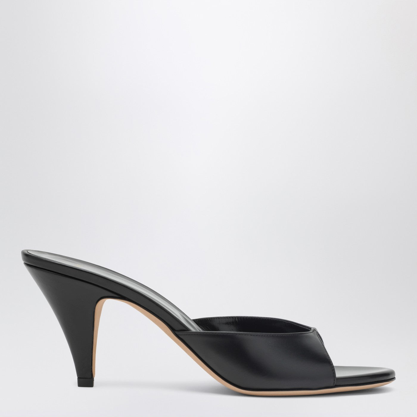 Black Sculptural Sandals with Perforated Design St. Agni | Perforated Heel - Black main image 2