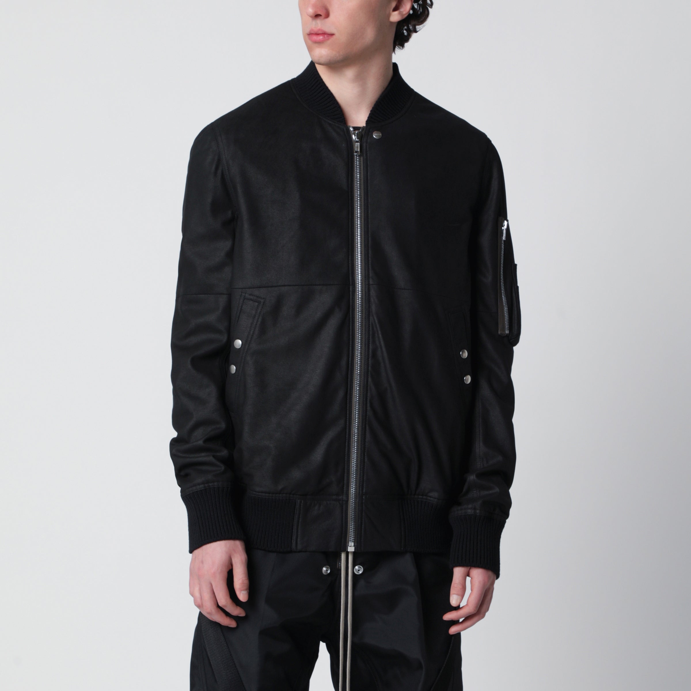Rick Owens Black leather zip jacket | TheDoubleF
