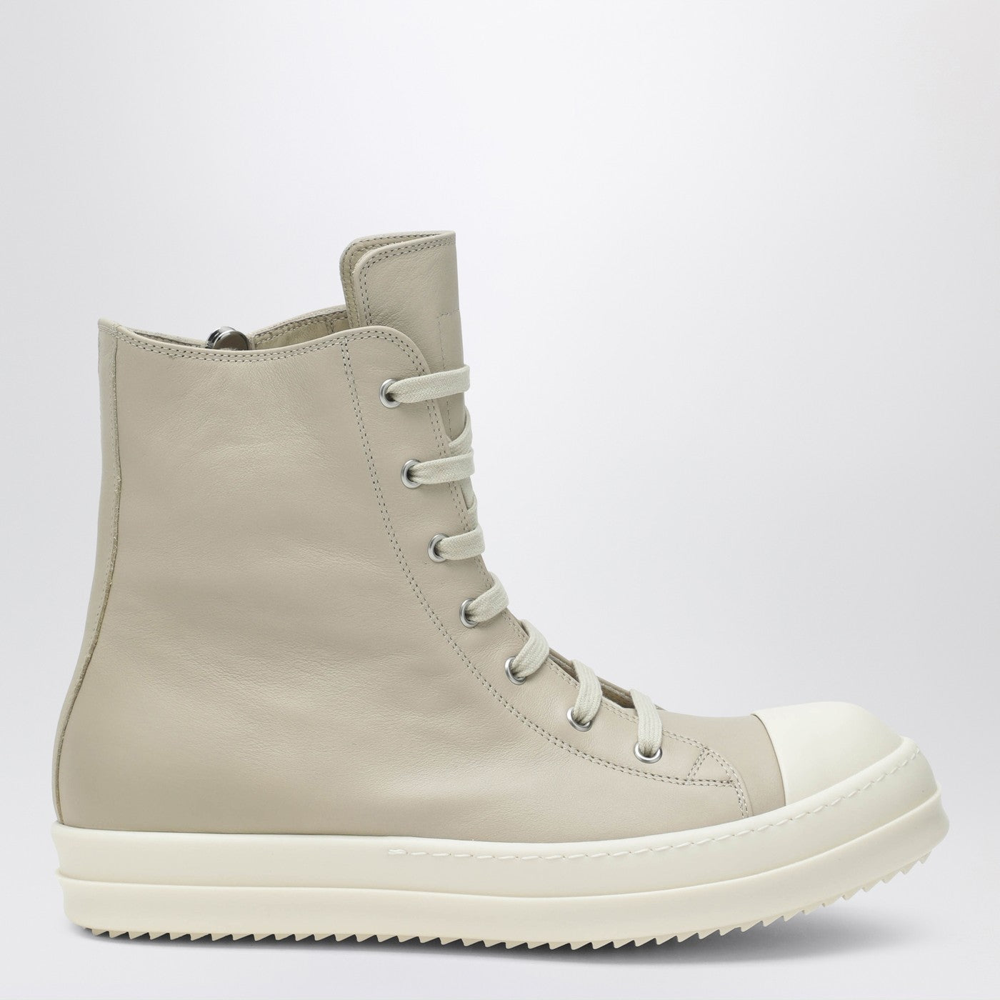 RICK OWENS High sand/white leather trainer | TheDoubleF display picture 1