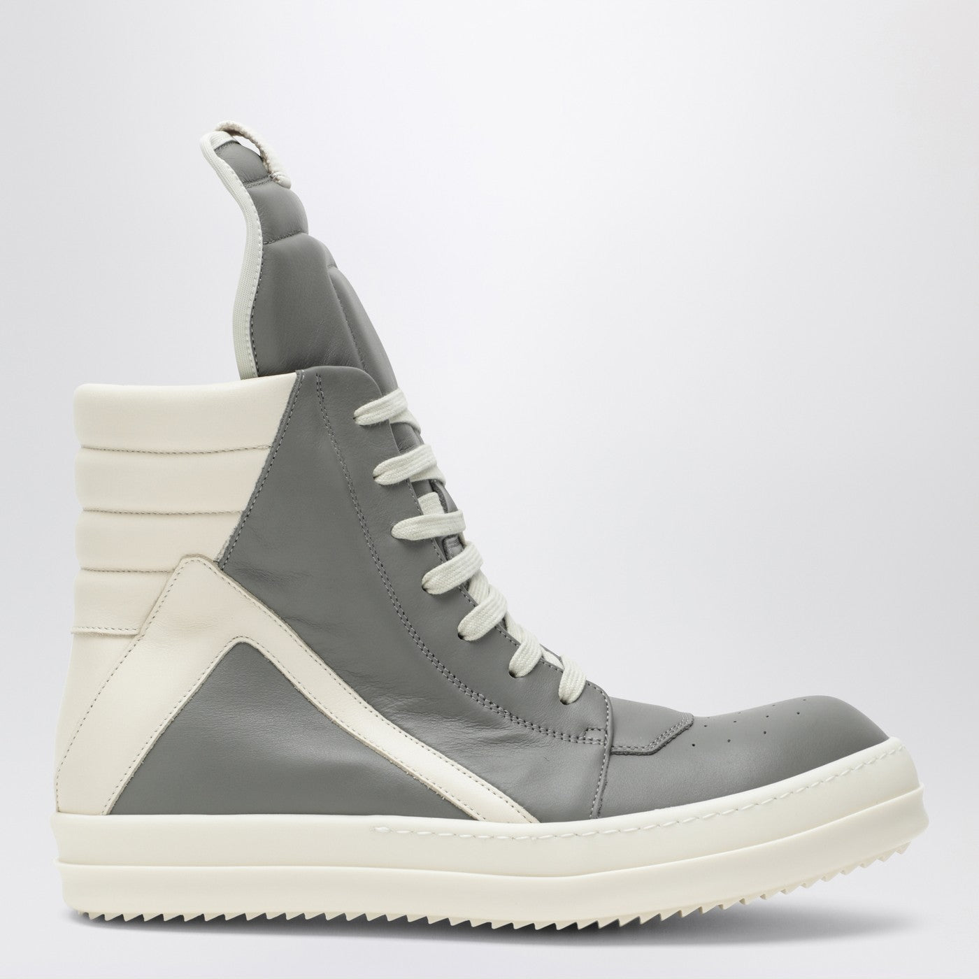 Rick Owens Geobasket sneakers in taupe/milk white | TheDoubleF