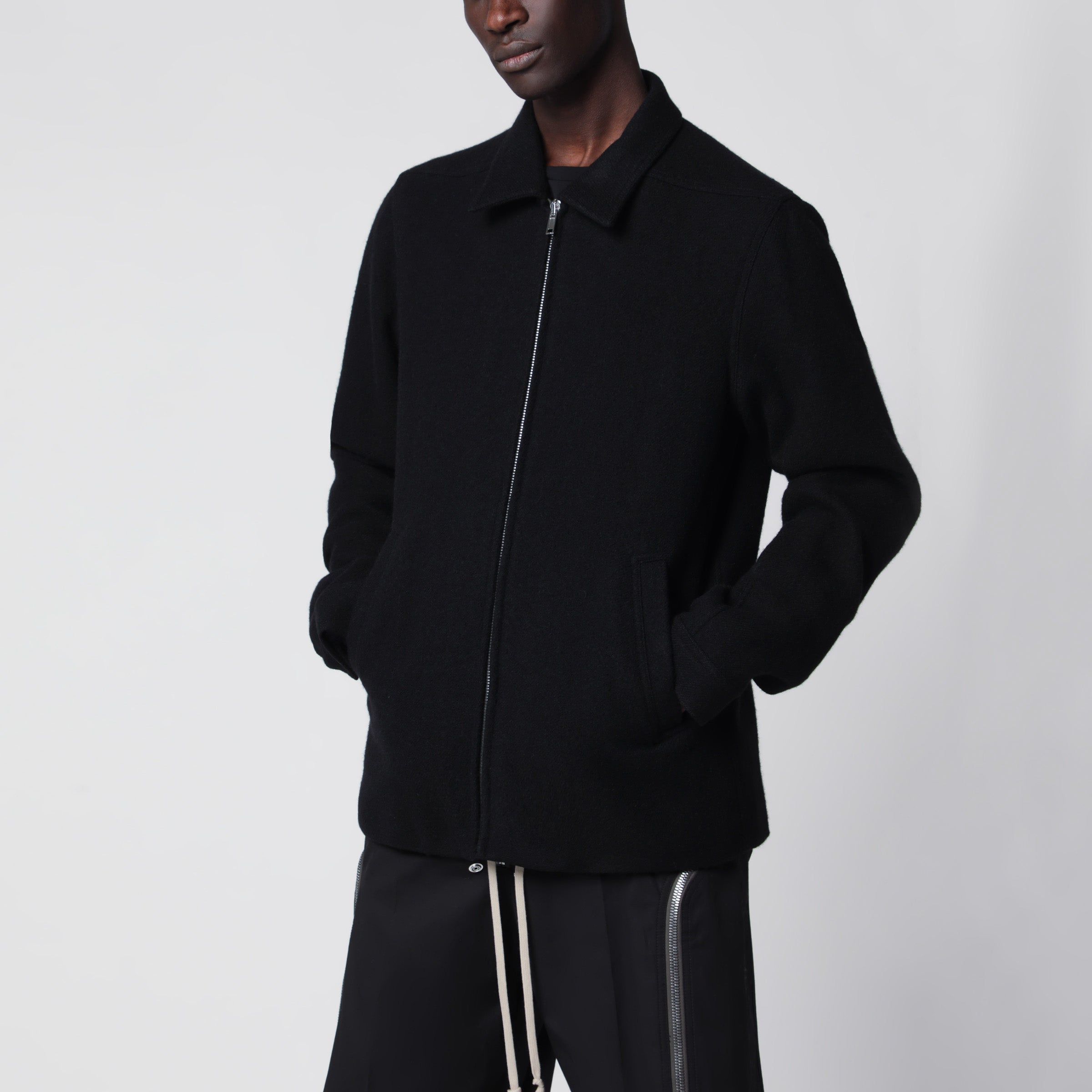 Rick Owens Black wool zip-up jacket | TheDoubleF
