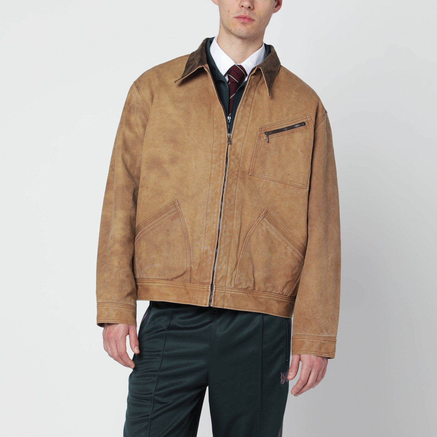 Needles Brown cotton zip jacket | TheDoubleF