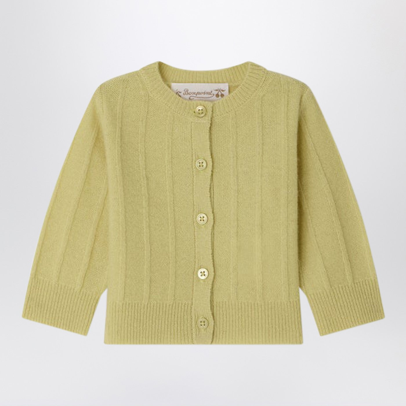 Bonpoint Leander light green cashmere cardigan | TheDoubleF