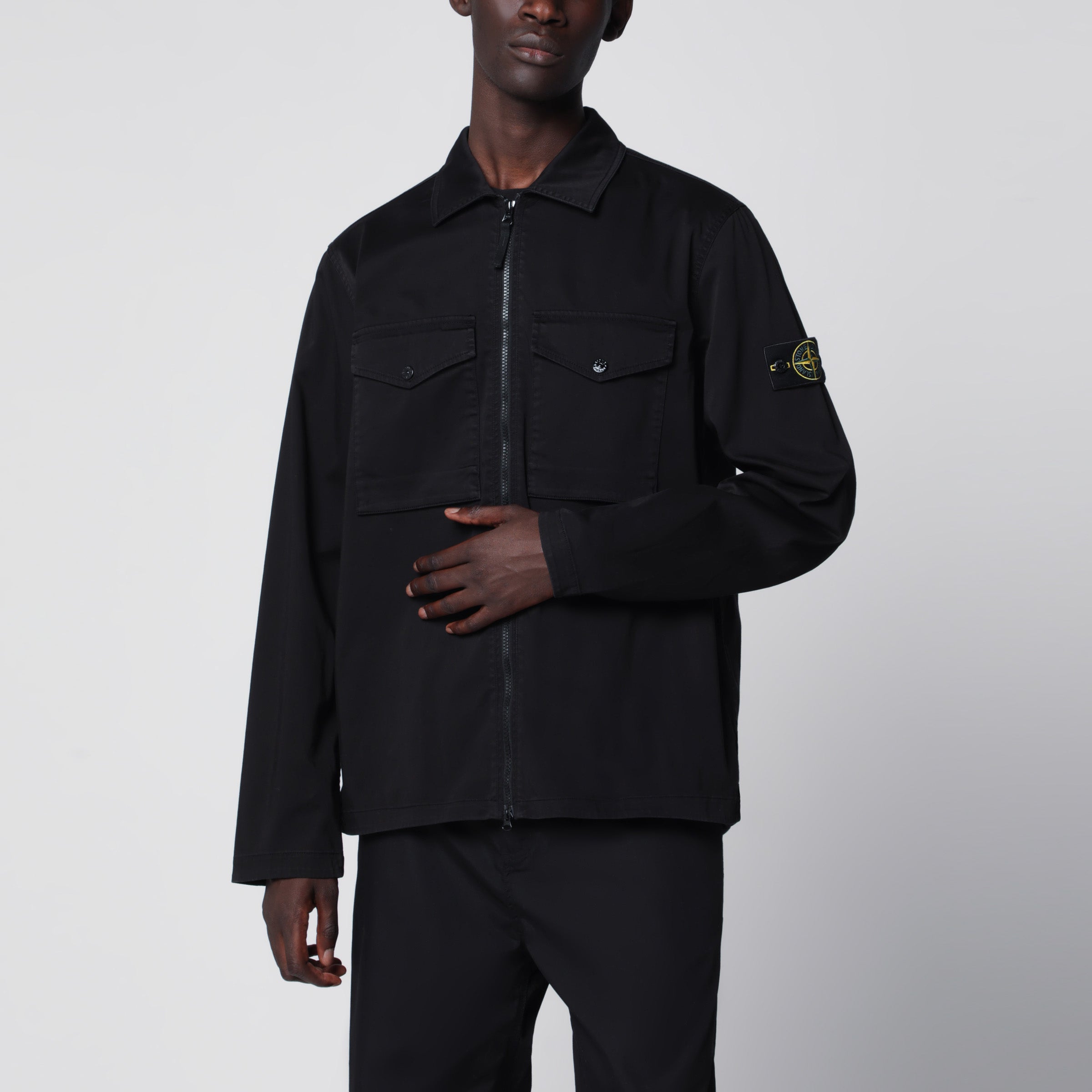 Stone Island Blue cotton zip-up jacket | TheDoubleF