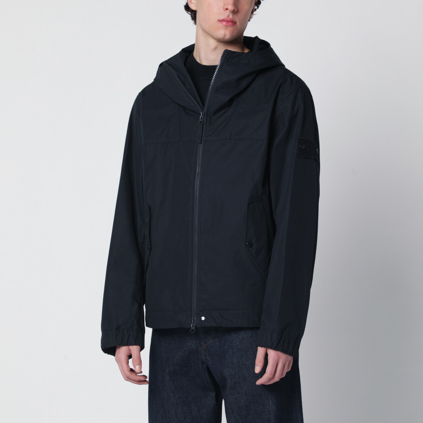 Stone Island Navy blue cotton zip-up jacket | TheDoubleF