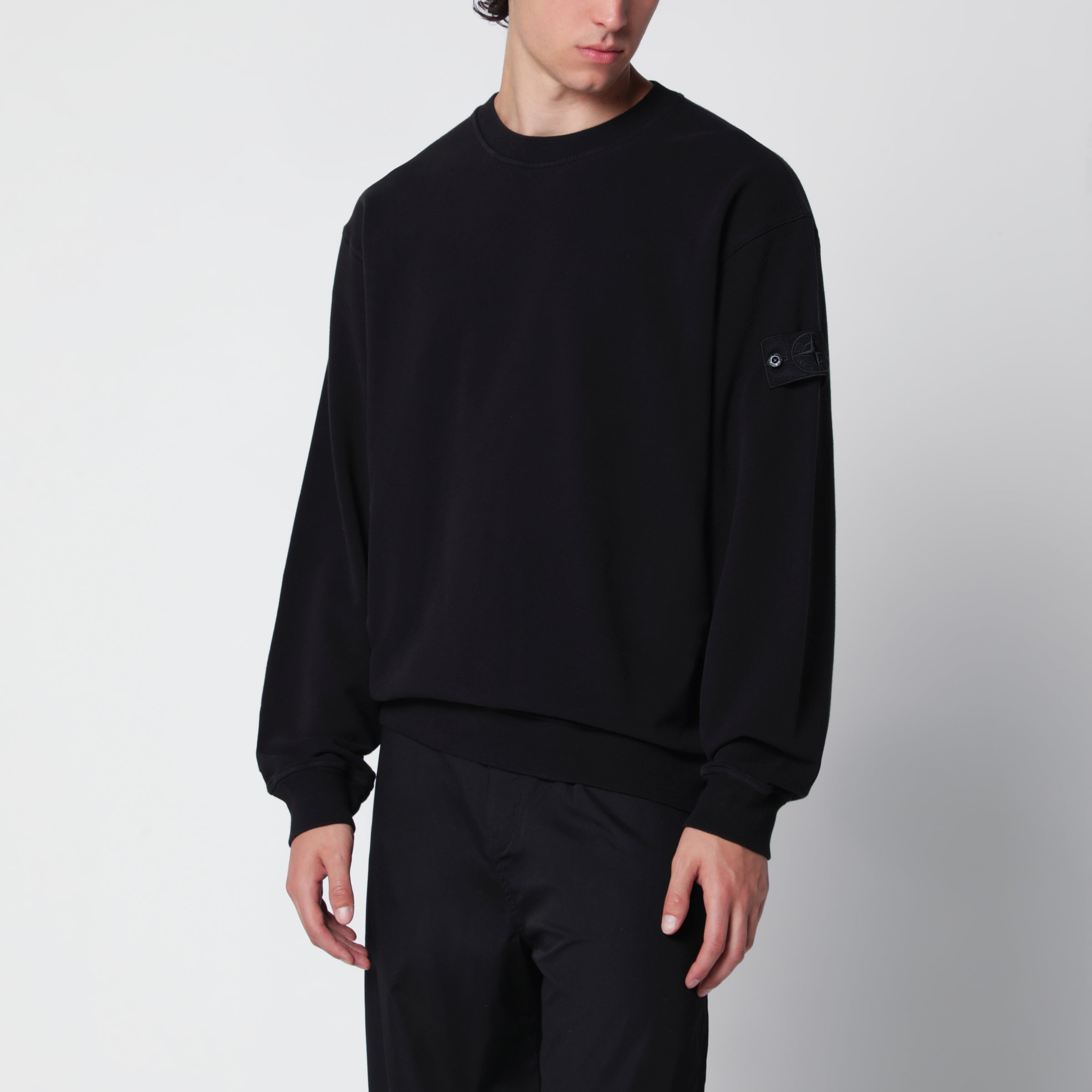 Stone Island Black cotton sweatshirt | TheDoubleF