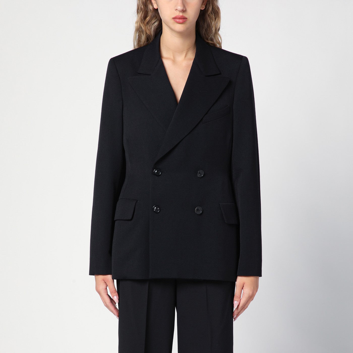 Maison Margiela Black double-breasted jacket in wool | TheDoubleF