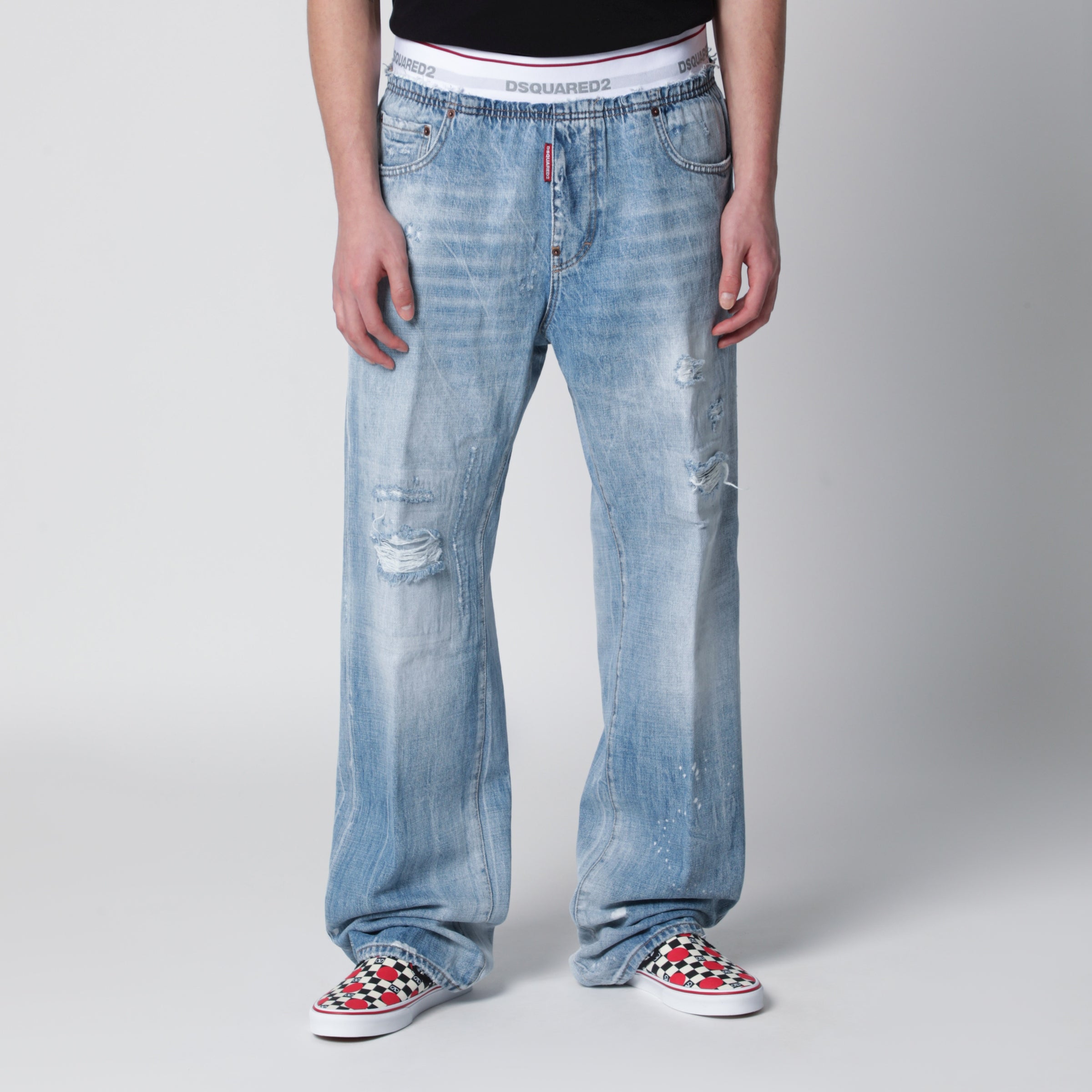 DSQUARED2 Light-wash blue denim jogger jeans | TheDoubleF