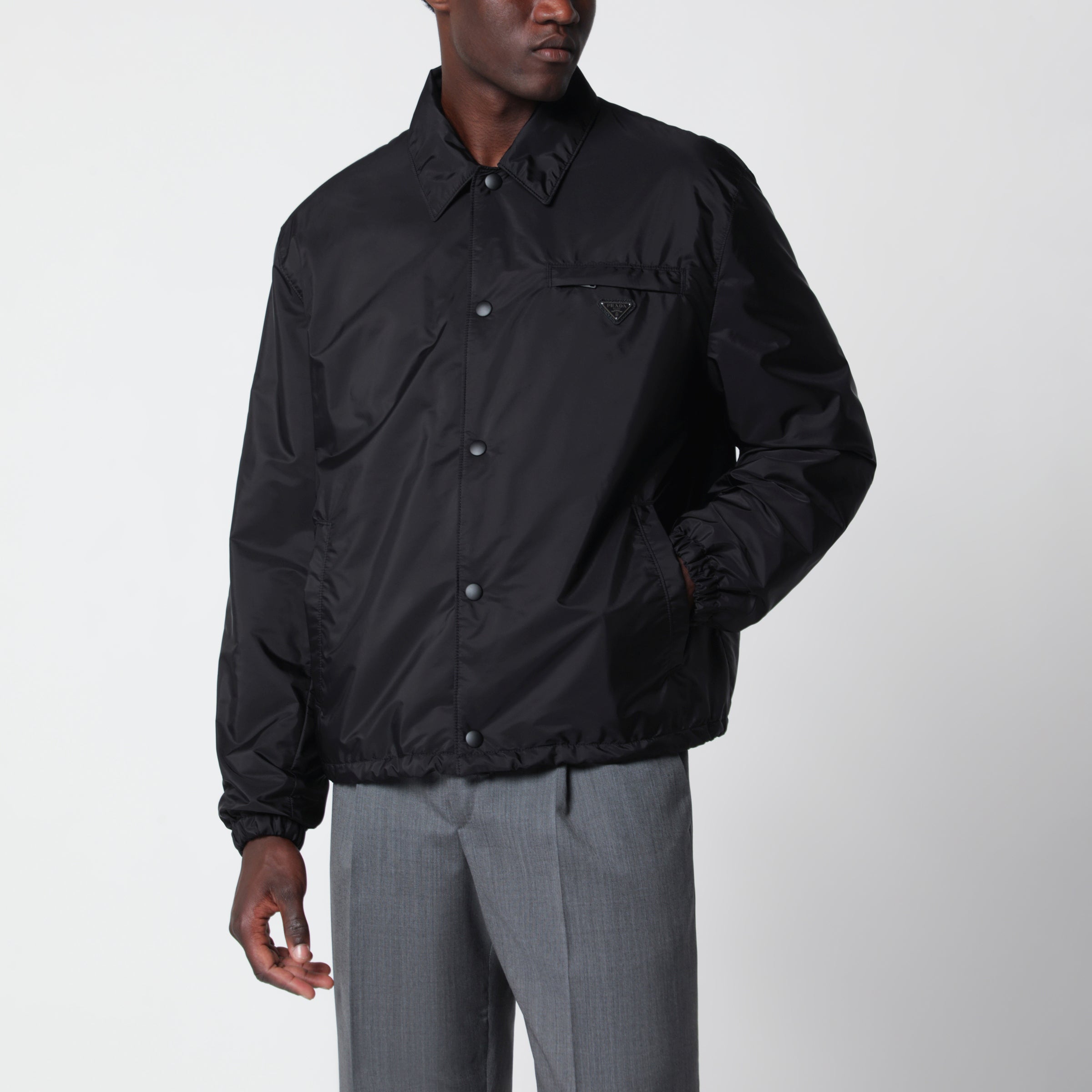 Prada Black Re-Nylon blouson jacket | TheDoubleF