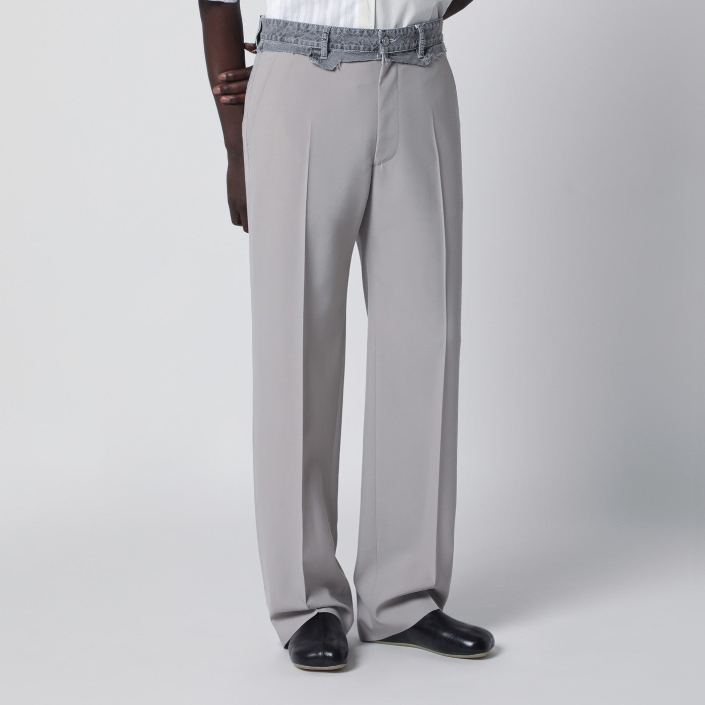 MM6 Maison Margiela Grey wool-blend trousers | TheDoubleF