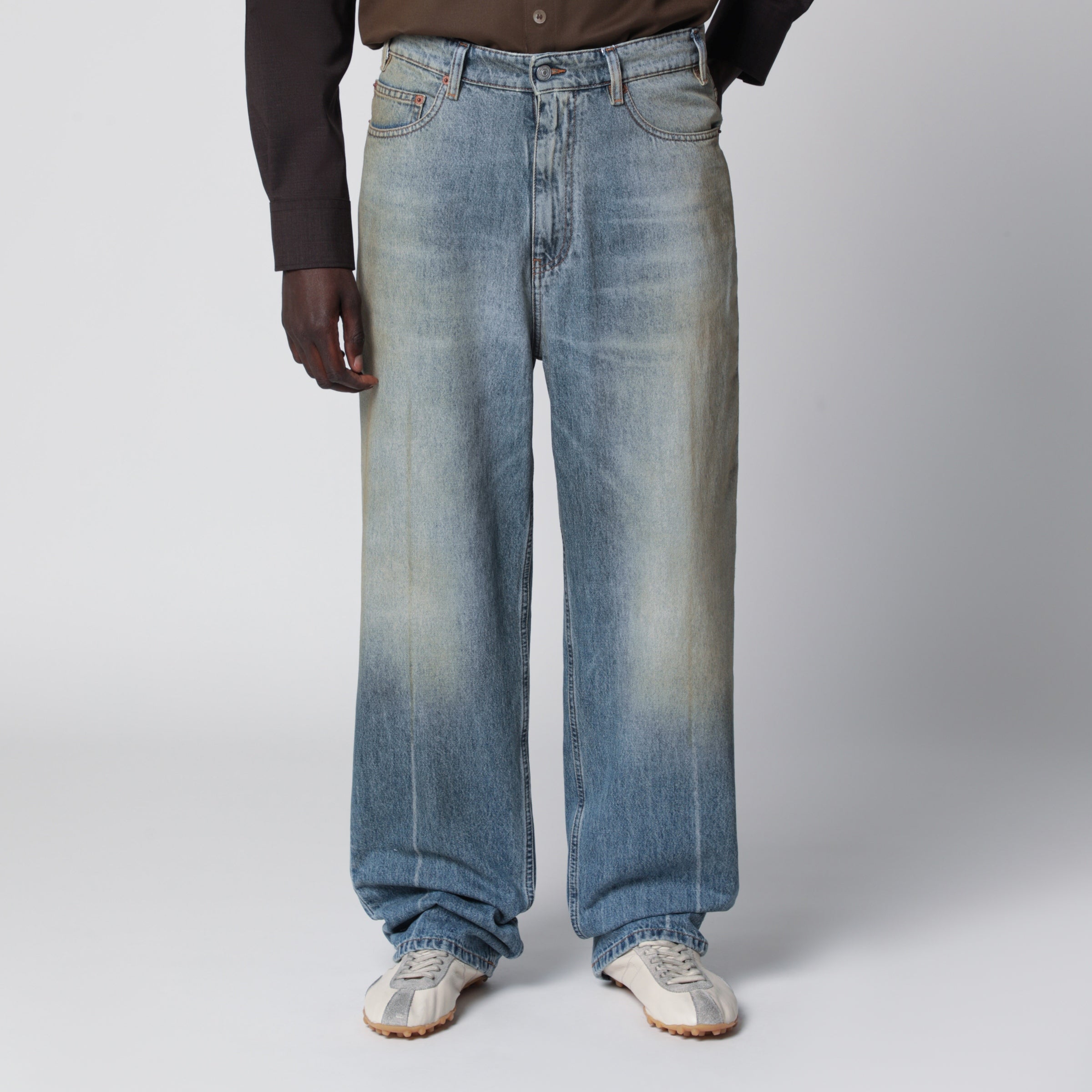 MM6 Maison Margiela Mid-blue washed-effect denim jeans | TheDoubleF