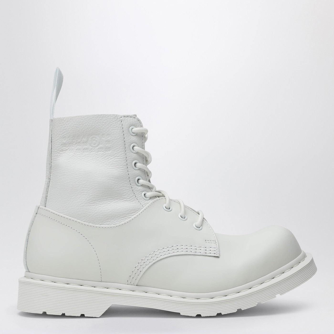 MM6×Dr. Martens ホワイト ワークブーツ 6 UK MM6 Maison Margiela White lace-up boot MM6 X Dr. Martens | TheDoubleF