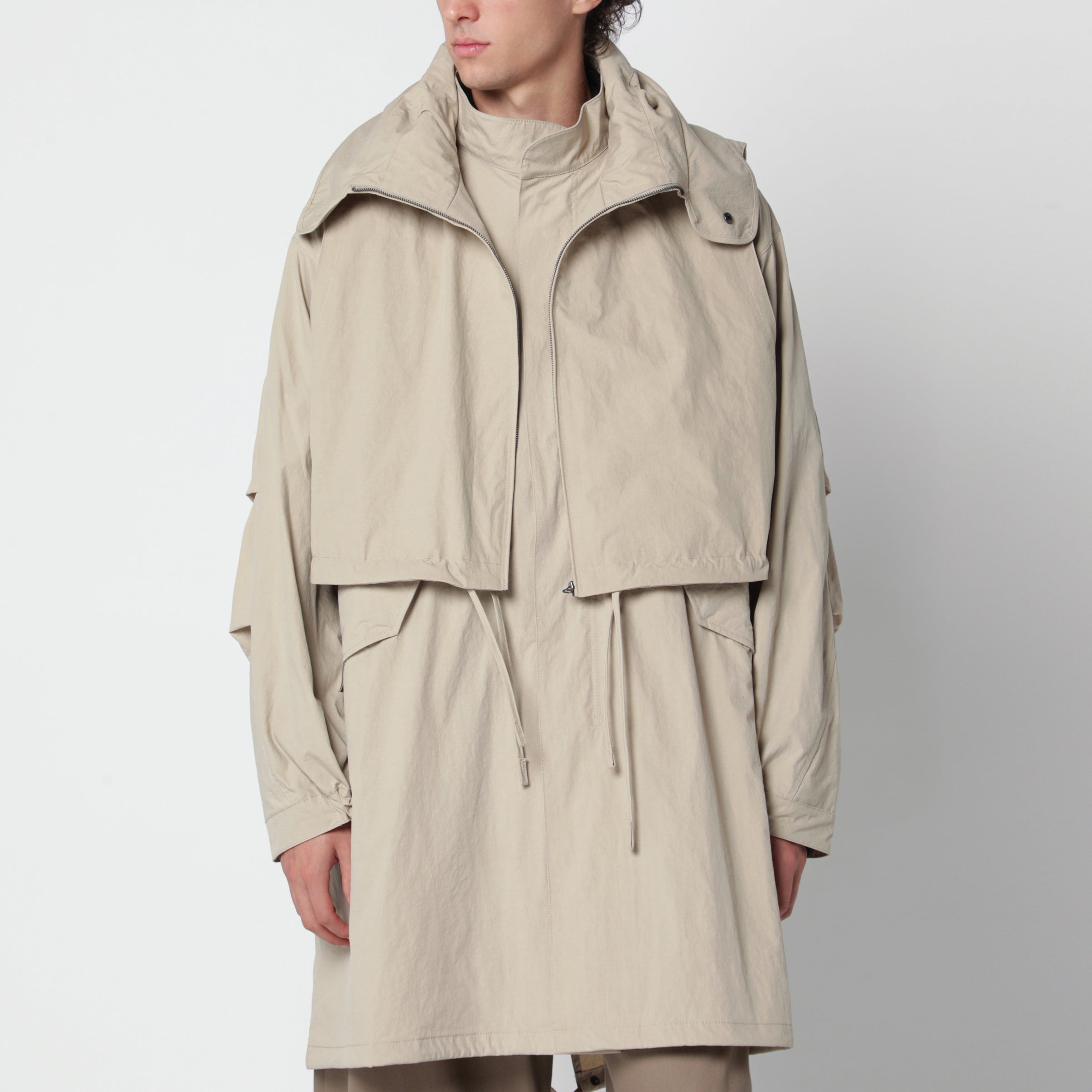 You Must Create Beige layered parka in nylon | TheDoubleF