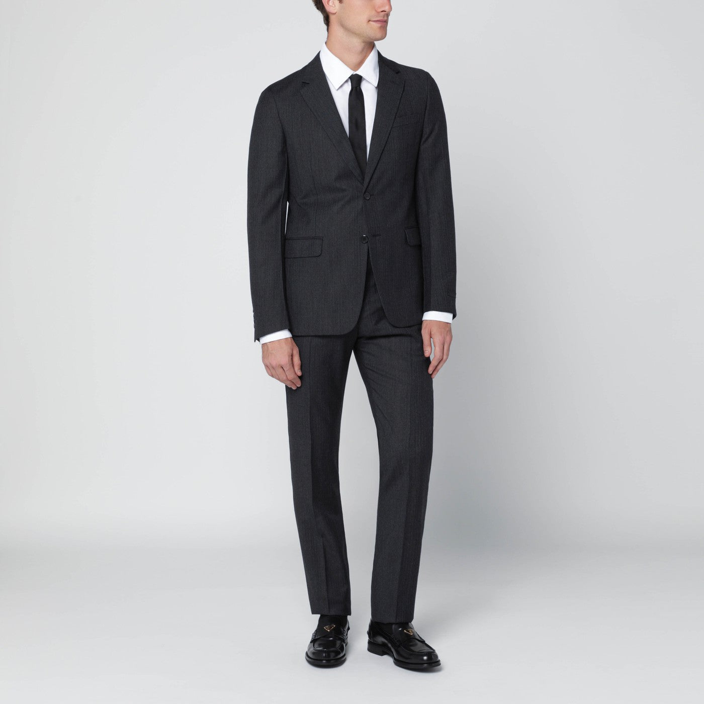 Prada Single-breasted suit in anthracite gray wool and cashmere