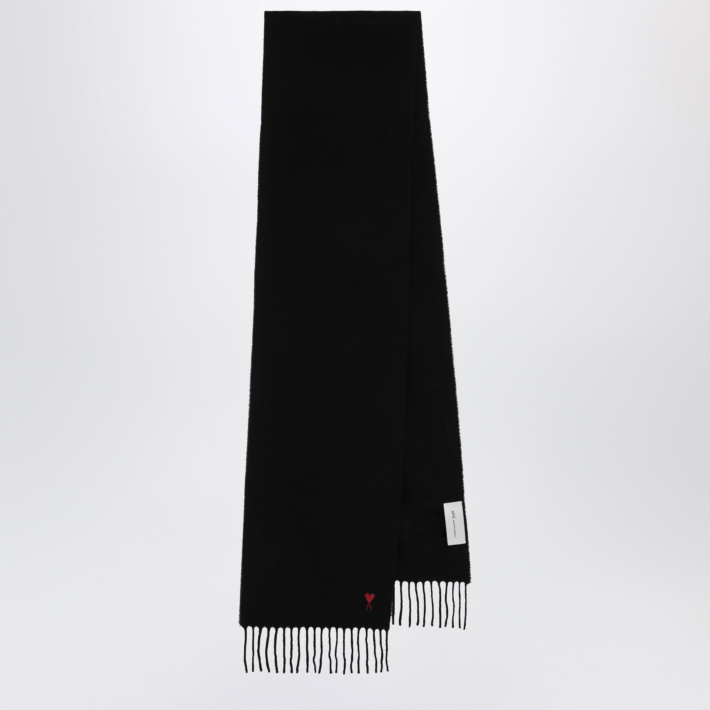 Ami Paris Ami de Coeur black wool scarf | TheDoubleF