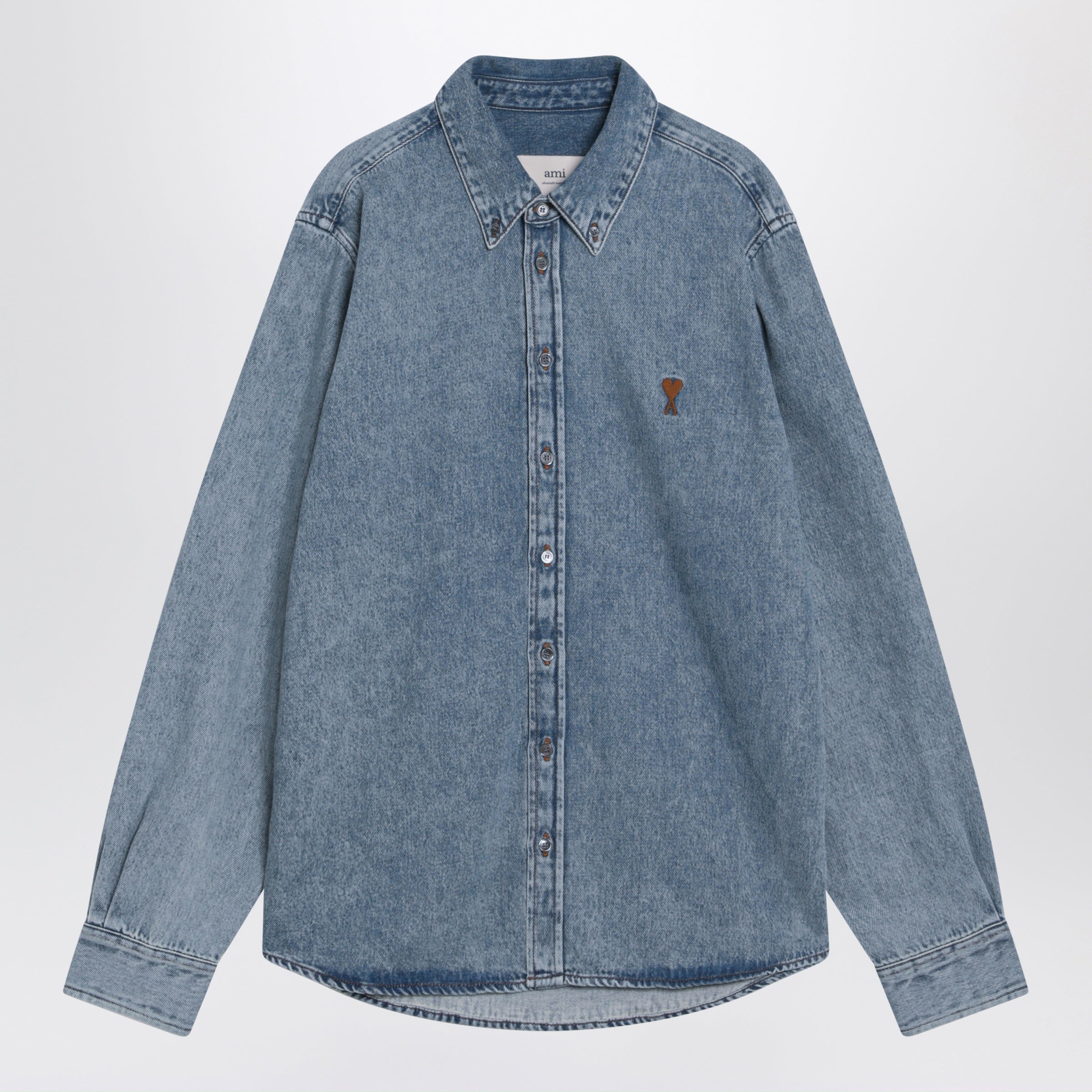 Ami Paris Blue denim Ami De Coeur shirt | TheDoubleF