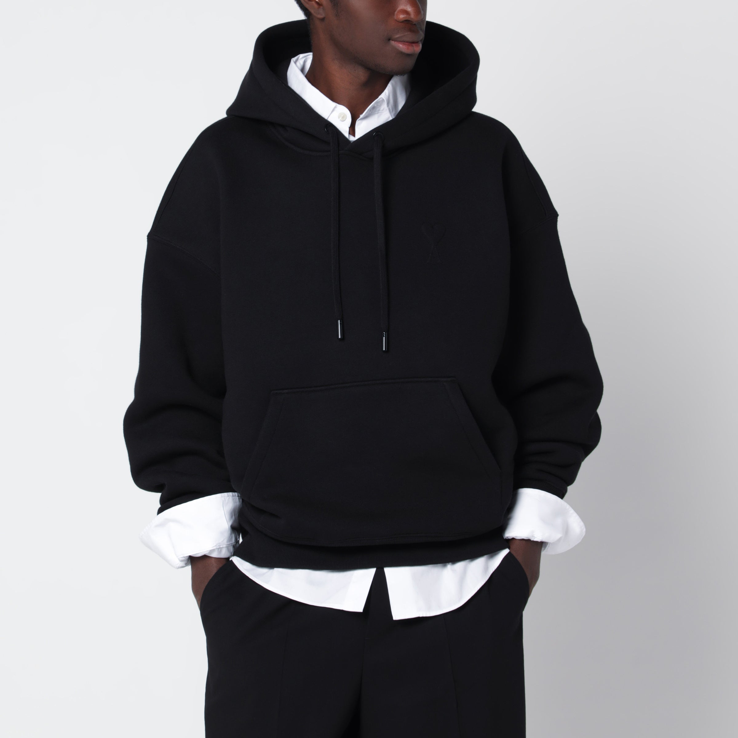 ◆ami9622◆ Ami Paris Black Ami de Coeur sweatshirt | TheDoubleF