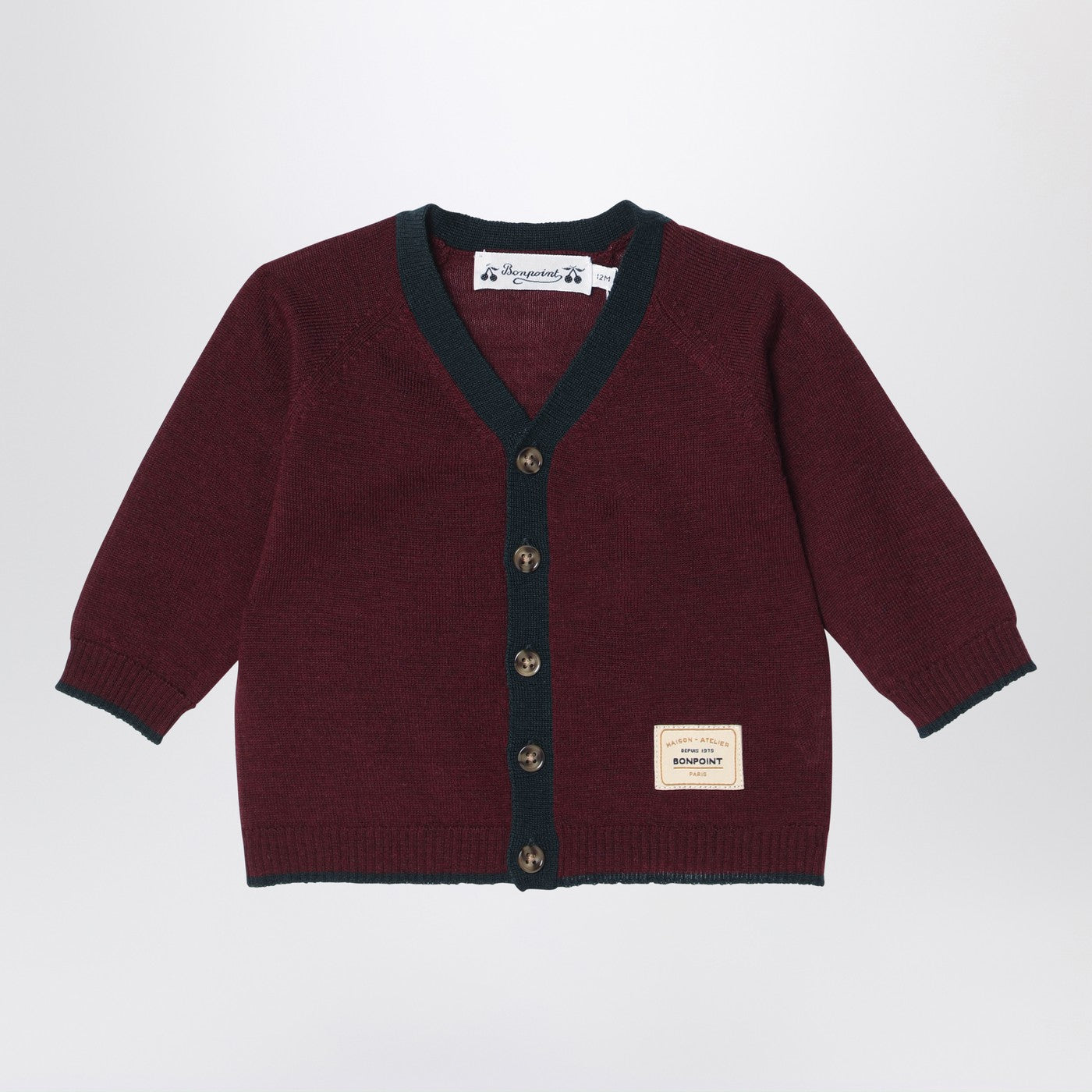 Bonpoint Burgundy wool cardigan | TheDoubleF