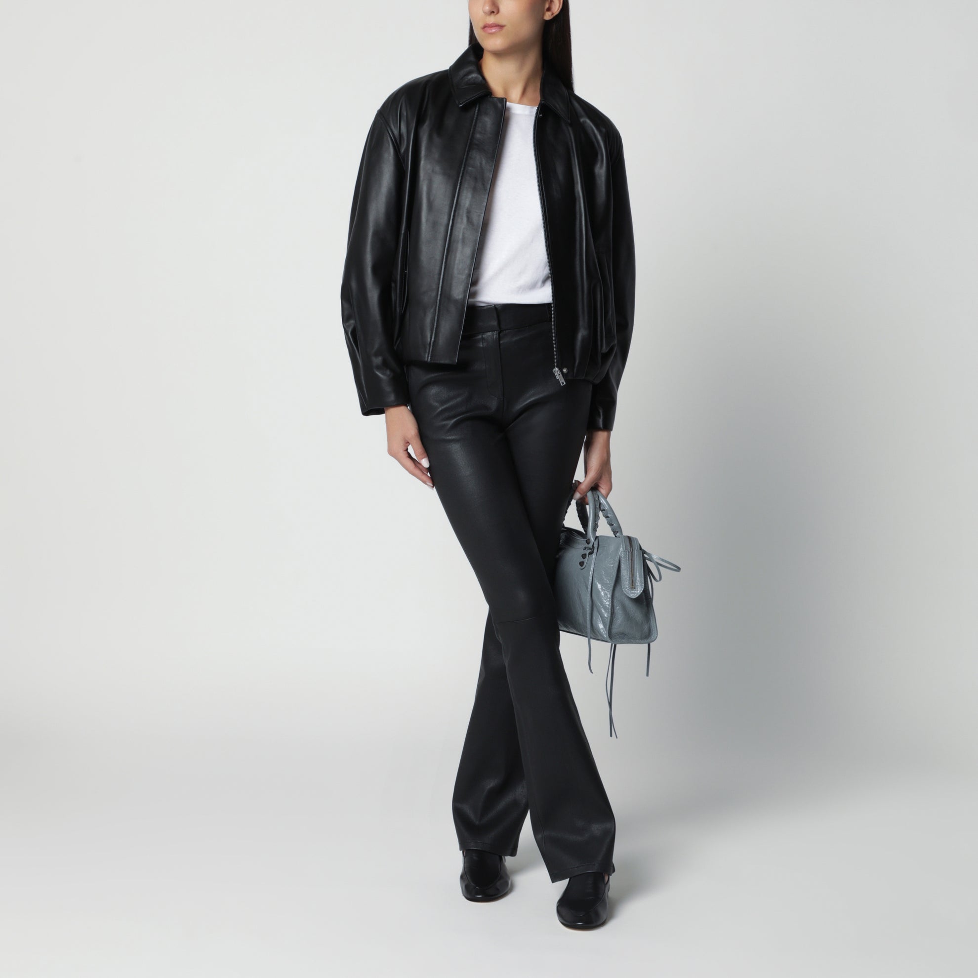 Pantaloni Lucia neri in pelle