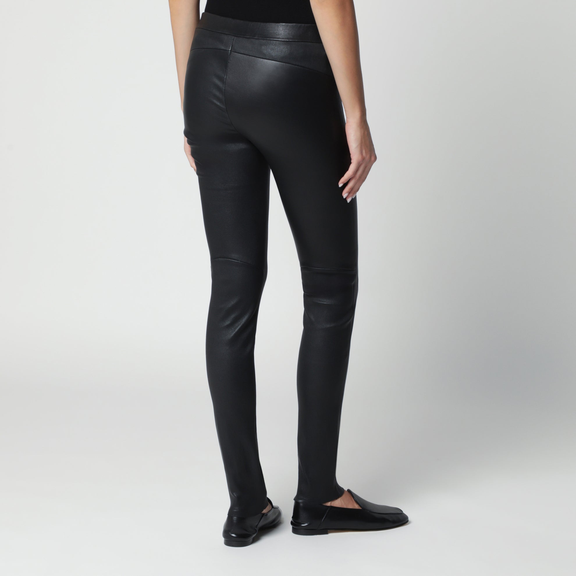 Pantaloni skinny Nos Roche neri in pelle