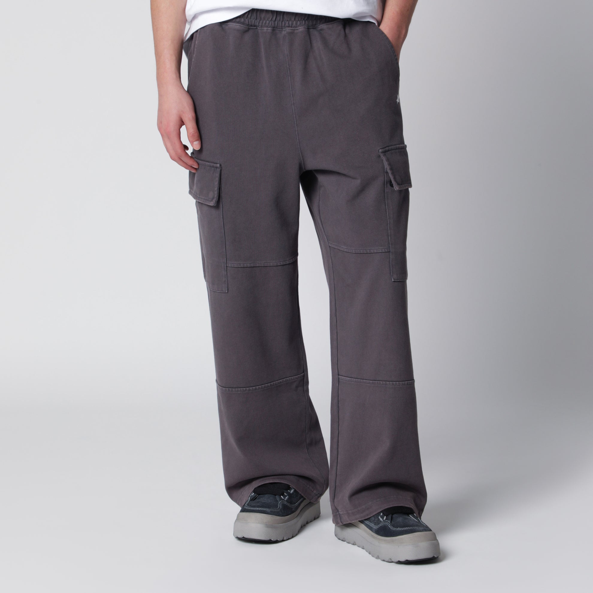 Pantalone jogging cargo grigio slavato