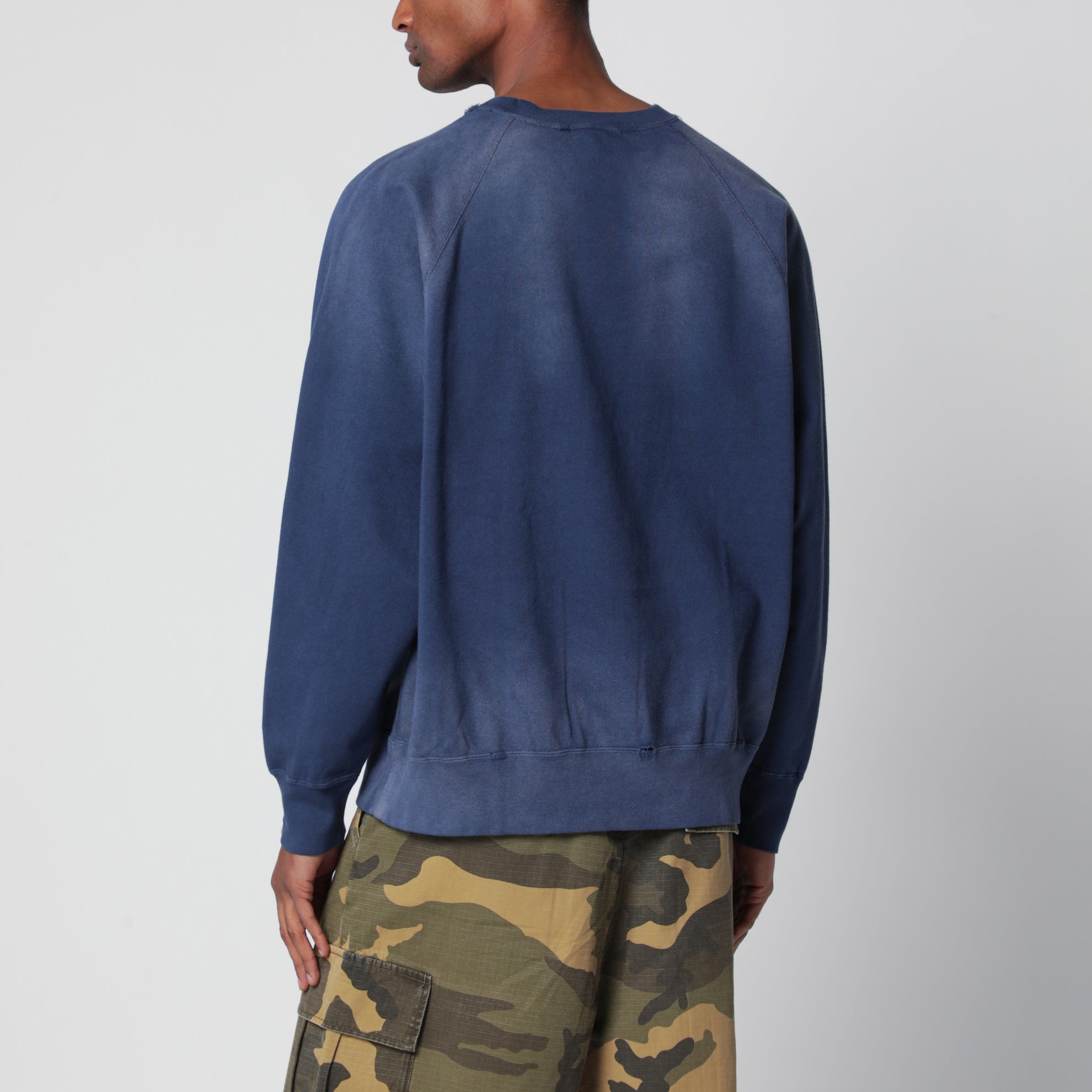 Sweat bleu marine délavé avec logo