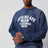 Sweat bleu marine délavé avec logo