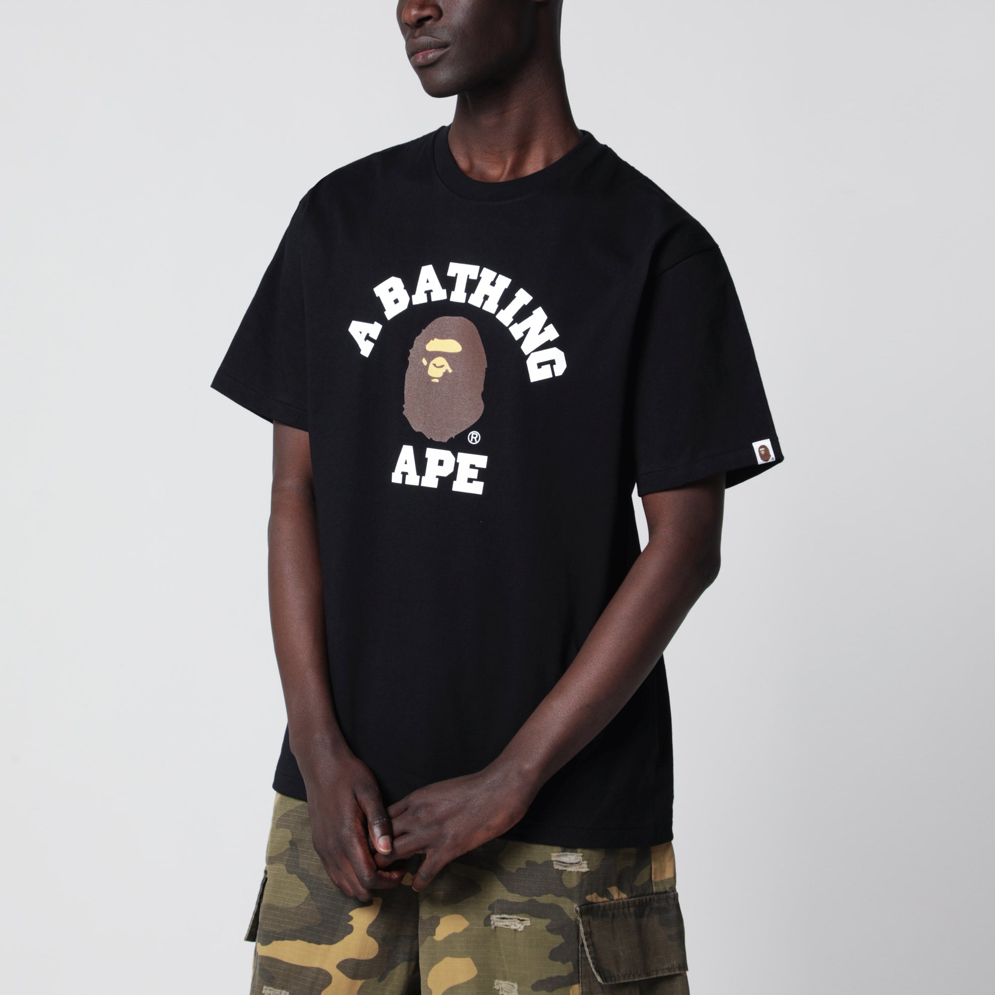 Black T-shirt with logo print