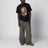 Schwarzes T-Shirt mit Logo-Print