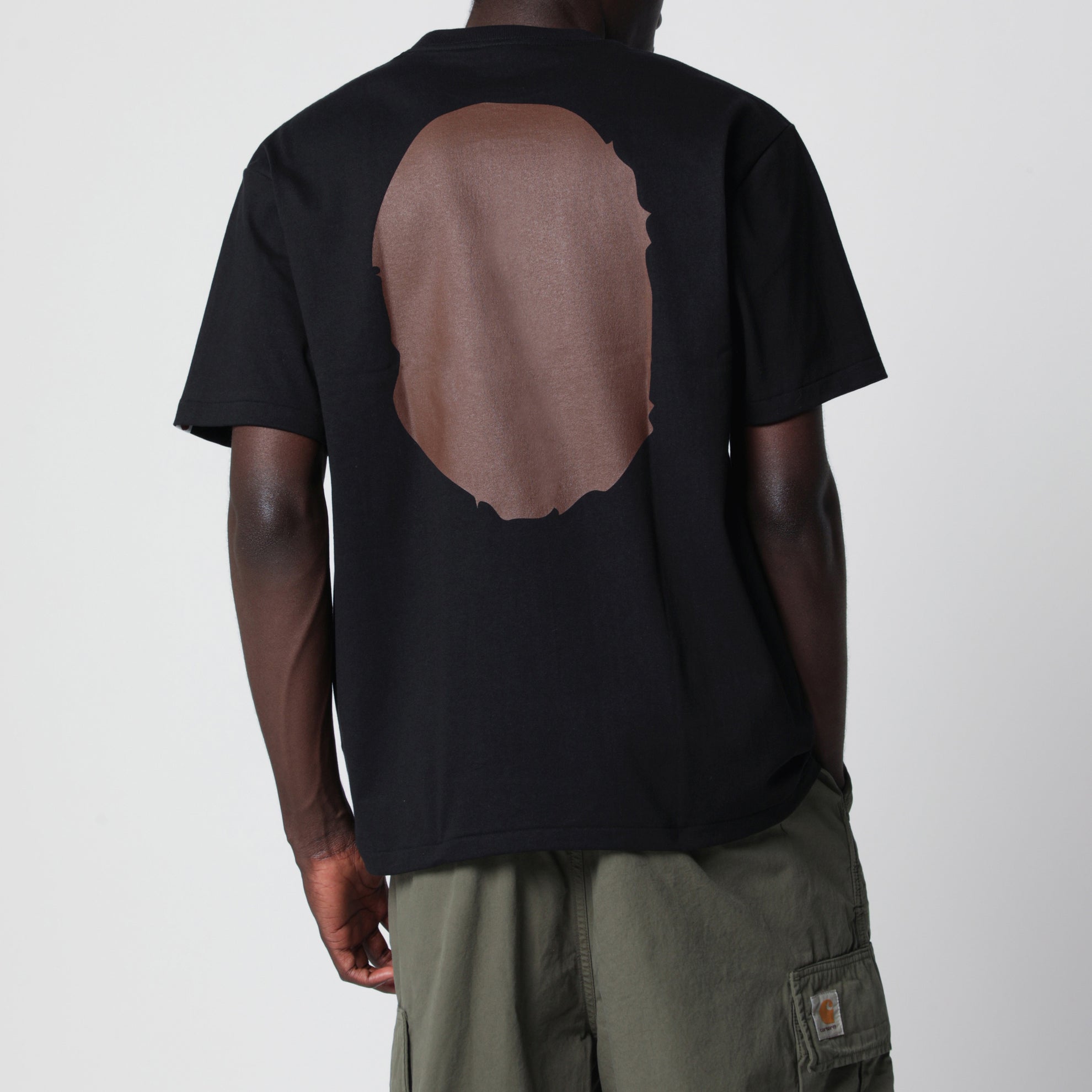 Schwarzes T-Shirt mit Logo-Print