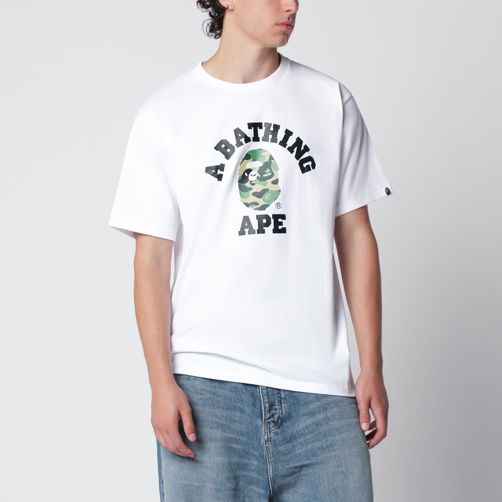 T-shirt bianca con stampa logo
