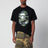 T-shirt nera con stampa mimetica