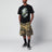 T-shirt nera con stampa mimetica