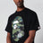T-shirt nera con stampa mimetica