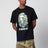 T-shirt nera con stampa mimetica