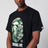 T-shirt nera con stampa mimetica