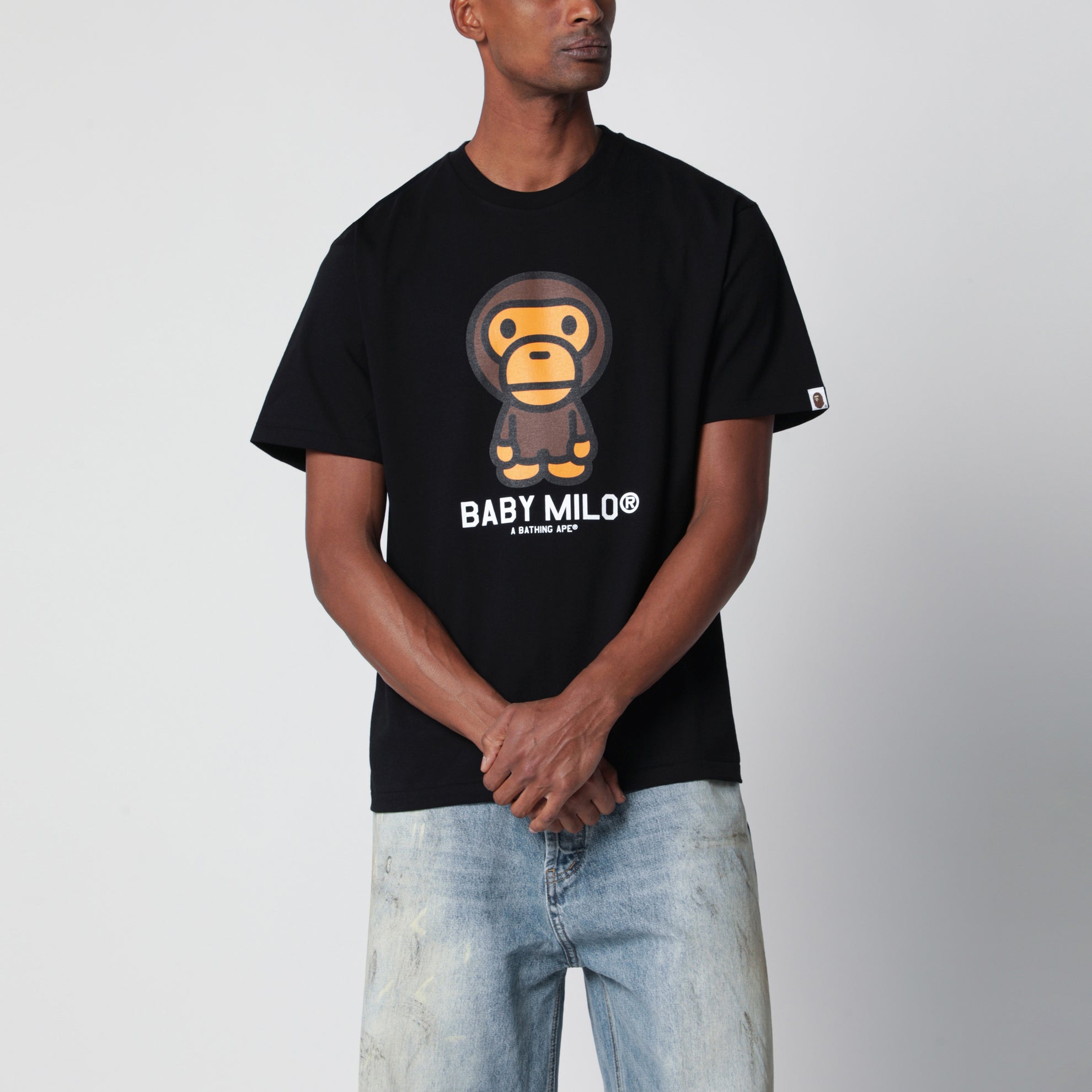 T-shirt nera con stampa Baby Milo